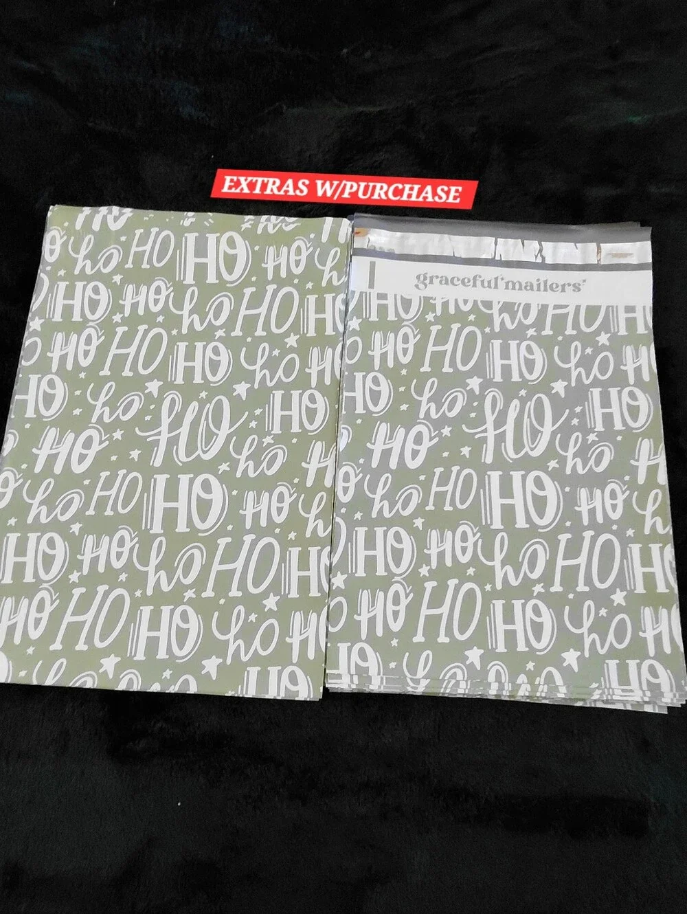 20ct. 10x13 Holiday Polymailers Bonus Random Thank You Cards And Stickers